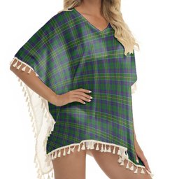 ScotsTee Shop Scottish Hunter of Hunterston Tartan Square Fringed Shawl