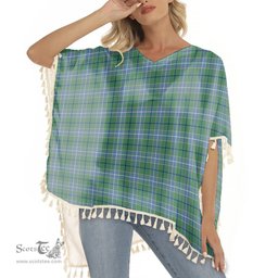 ScotsTee Shop Scottish Wishart Hunting Ancient Tartan Square Fringed Shawl