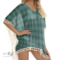 ScotsTee Shop Scottish Wishart Hunting Ancient Tartan Square Fringed Shawl