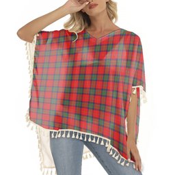 ScotsTee Shop Scottish MacPherson of Cluny Modern Tartan Square Fringed Shawl