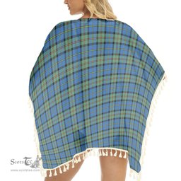 ScotsTee Shop Scottish MacLeod of Harris Ancient Tartan Square Fringed Shawl