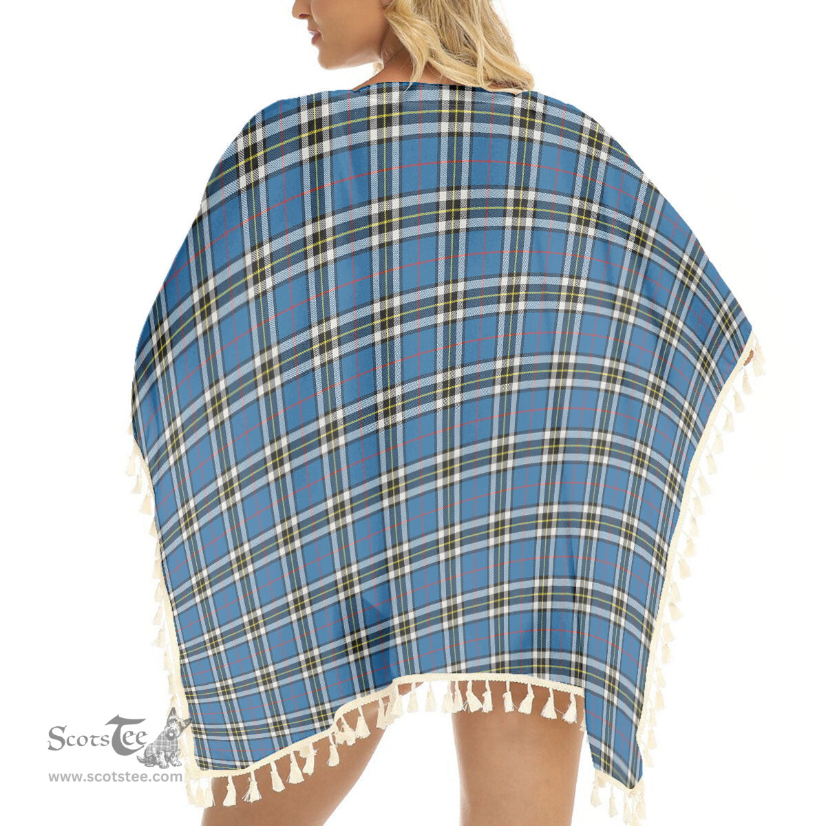 ScotsTee Shop Scottish MacTavish Dress Modern Tartan Square Fringed Shawl