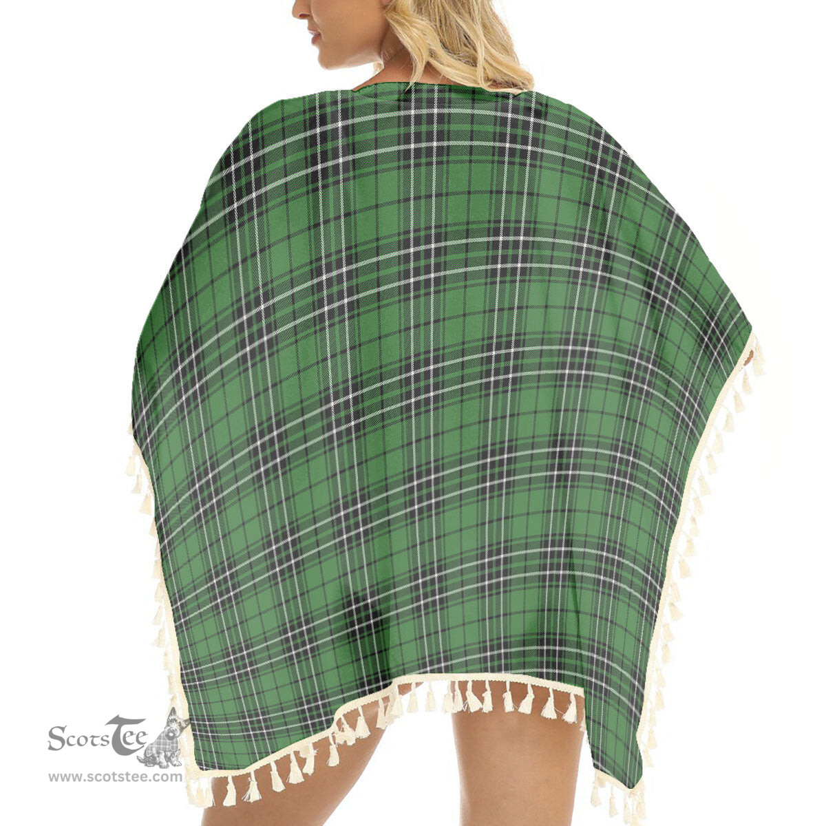 ScotsTee Shop Scottish MacLean of Duart Hunting Ancient Tartan Square Fringed Shawl