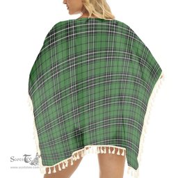 ScotsTee Shop Scottish MacLean of Duart Hunting Ancient Tartan Square Fringed Shawl