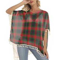 ScotsTee Shop Scottish Skene of Cromar Black Tartan Square Fringed Shawl