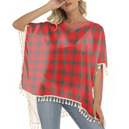 ScotsTee Shop Scottish MacDonald of Sleat Modern Tartan Square Fringed Shawl