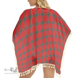 ScotsTee Shop Scottish MacDonald of Sleat Modern Tartan Square Fringed Shawl