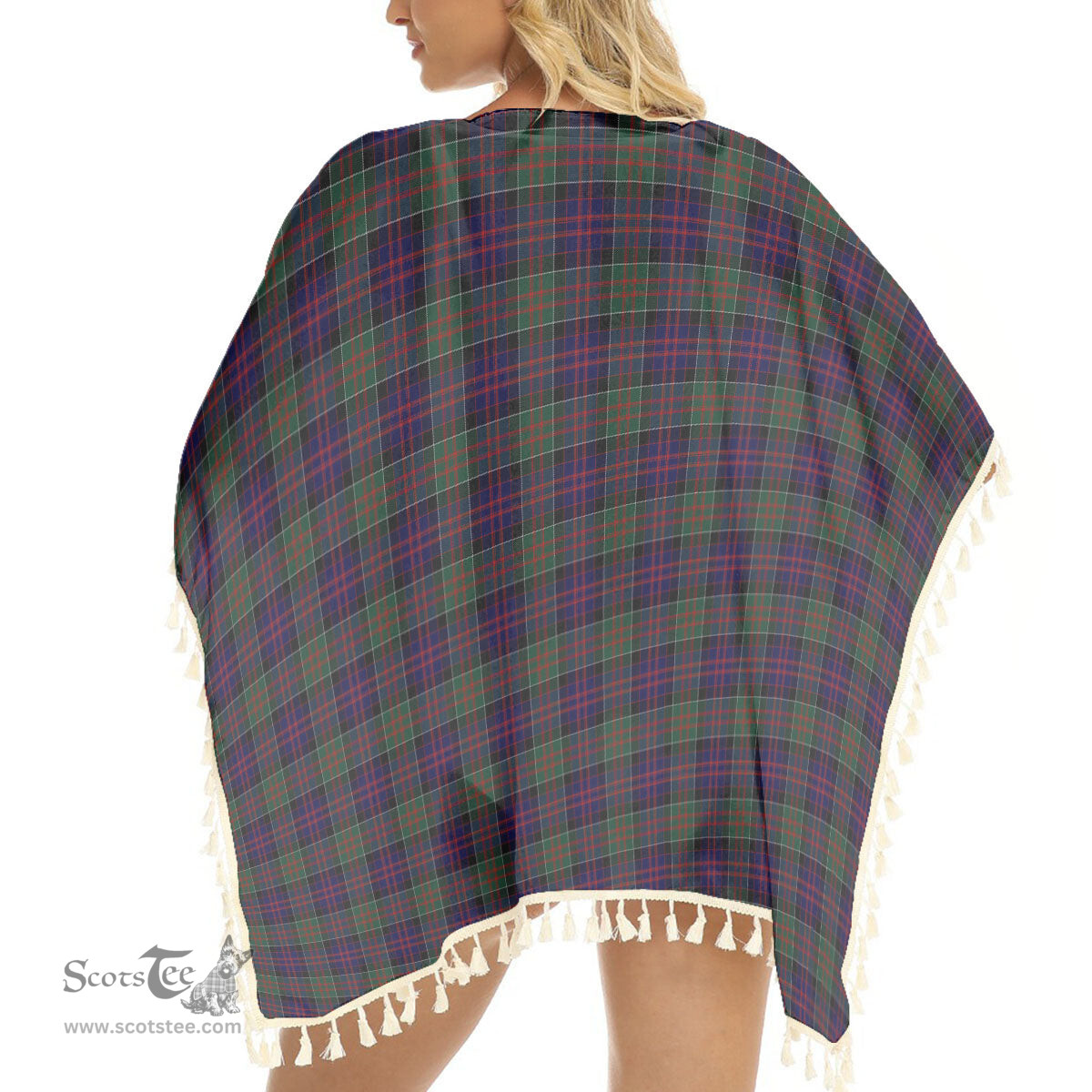 ScotsTee Shop Scottish MacDonald of Clanranald Tartan Square Fringed Shawl