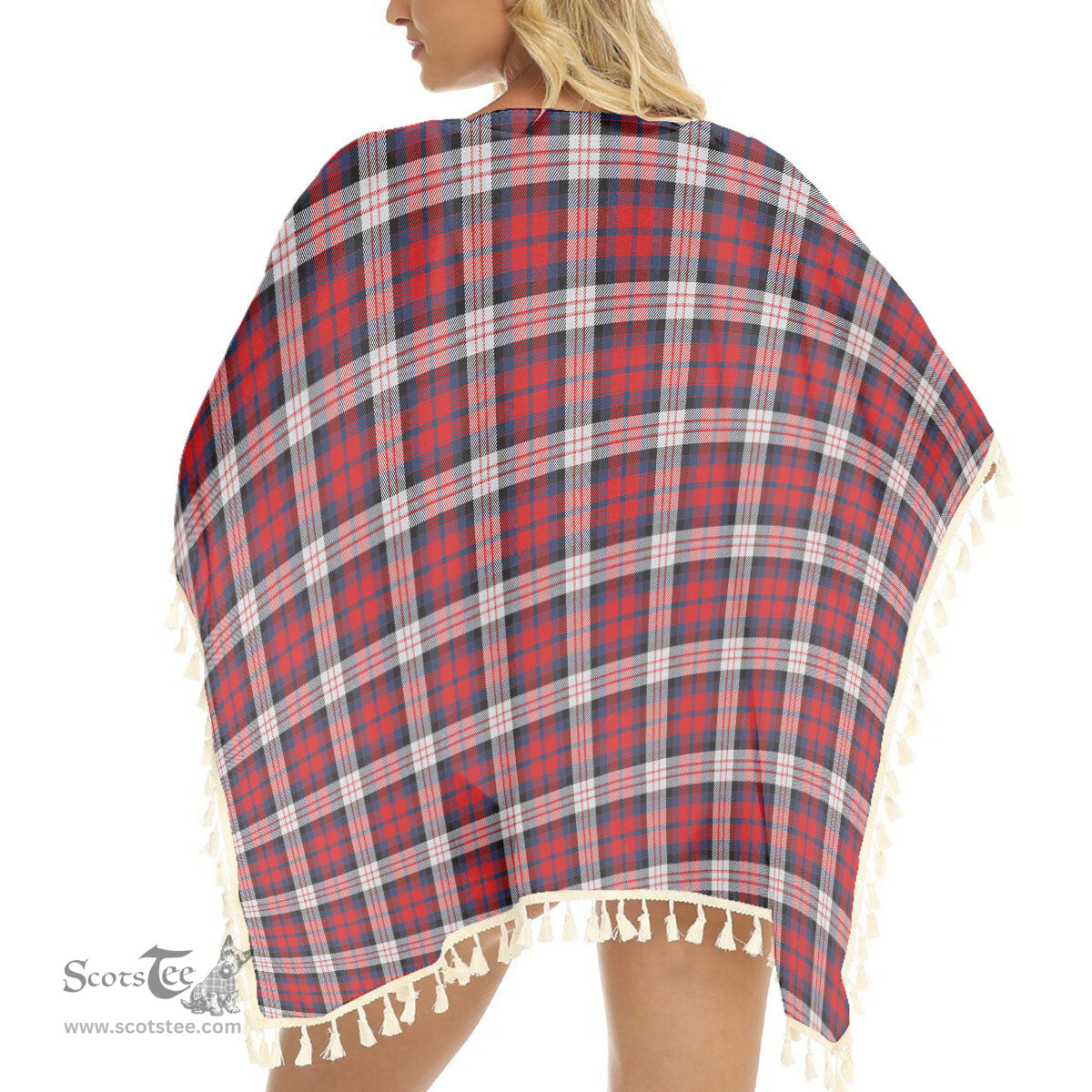 ScotsTee Shop Scottish MacDonald Dress Irish Modern Tartan Square Fringed Shawl
