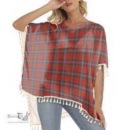 ScotsTee Shop Scottish Stewart of Fingask 1 Tartan Square Fringed Shawl