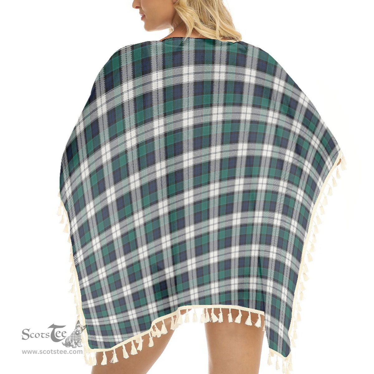 ScotsTee Shop Scottish Graham Dress Modern Tartan Square Fringed Shawl