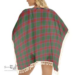 ScotsTee Shop Scottish McPhail Blue Bands Tartan Square Fringed Shawl