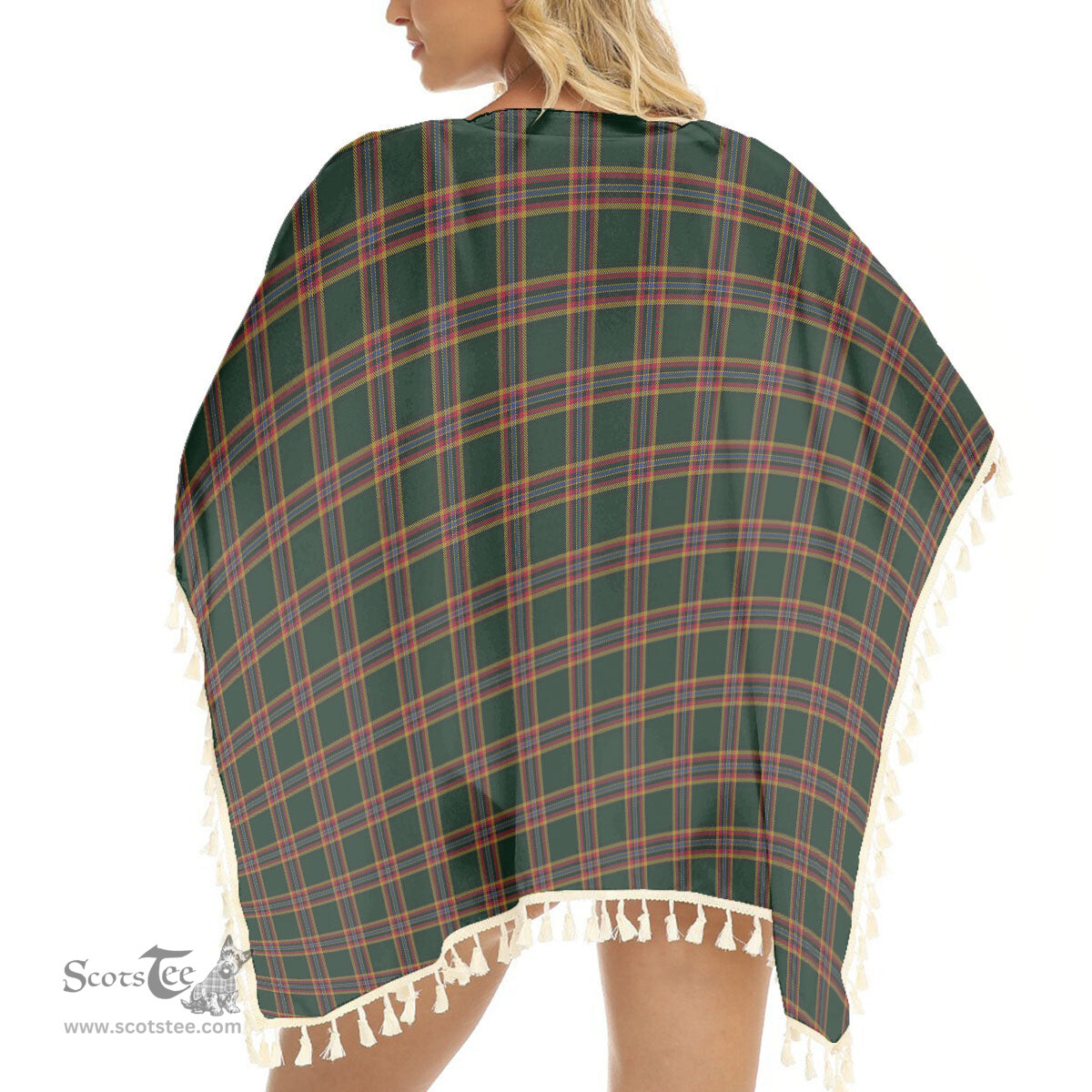 ScotsTee Shop Scottish Moran Family Ubique Tartan Square Fringed Shawl
