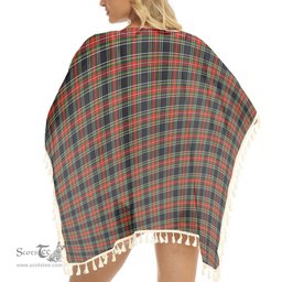 ScotsTee Shop Scottish Stewart High Stewards (Stewart Black) Tartan Square Fringed Shawl