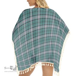 ScotsTee Shop Scottish Kelly of Sleat Hunting Modern Tartan Square Fringed Shawl