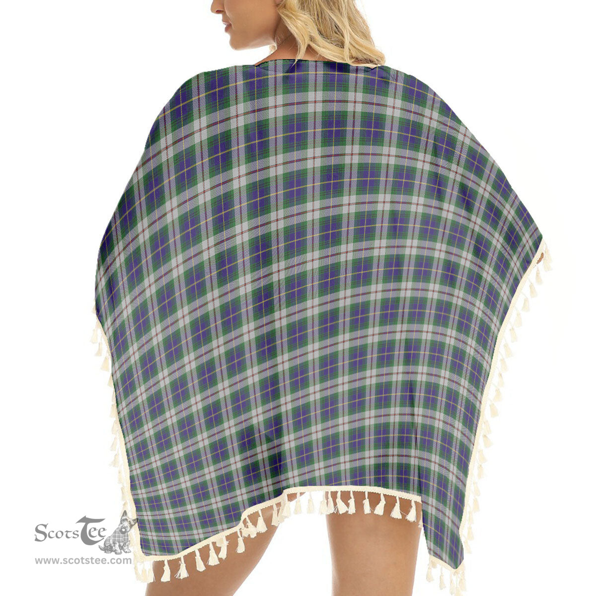 ScotsTee Shop Scottish MacLeod of California Tartan Square Fringed Shawl