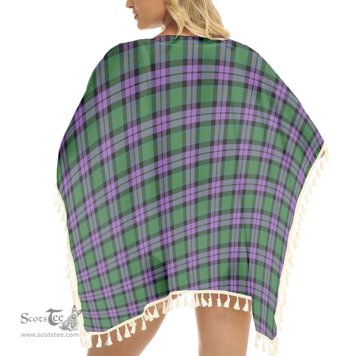 ScotsTee Shop Scottish MacArthur of Milton Ancient Tartan Square Fringed Shawl