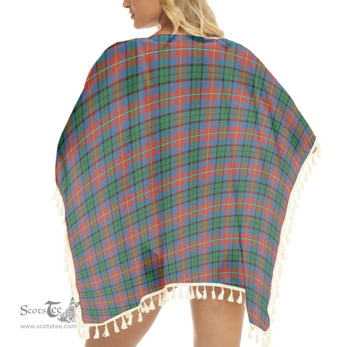 ScotsTee Shop Scottish Rattray of Lude Ancient Tartan Square Fringed Shawl