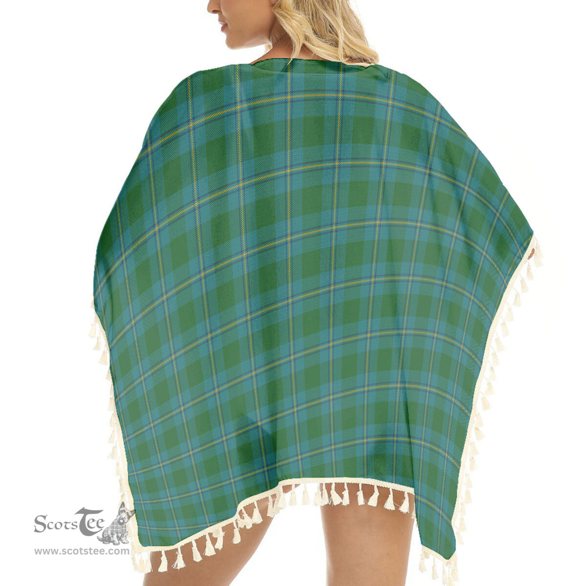 ScotsTee Shop Scottish Irvine of Bonshaw Tartan Square Fringed Shawl