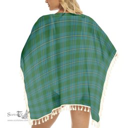 ScotsTee Shop Scottish Irvine of Bonshaw Tartan Square Fringed Shawl