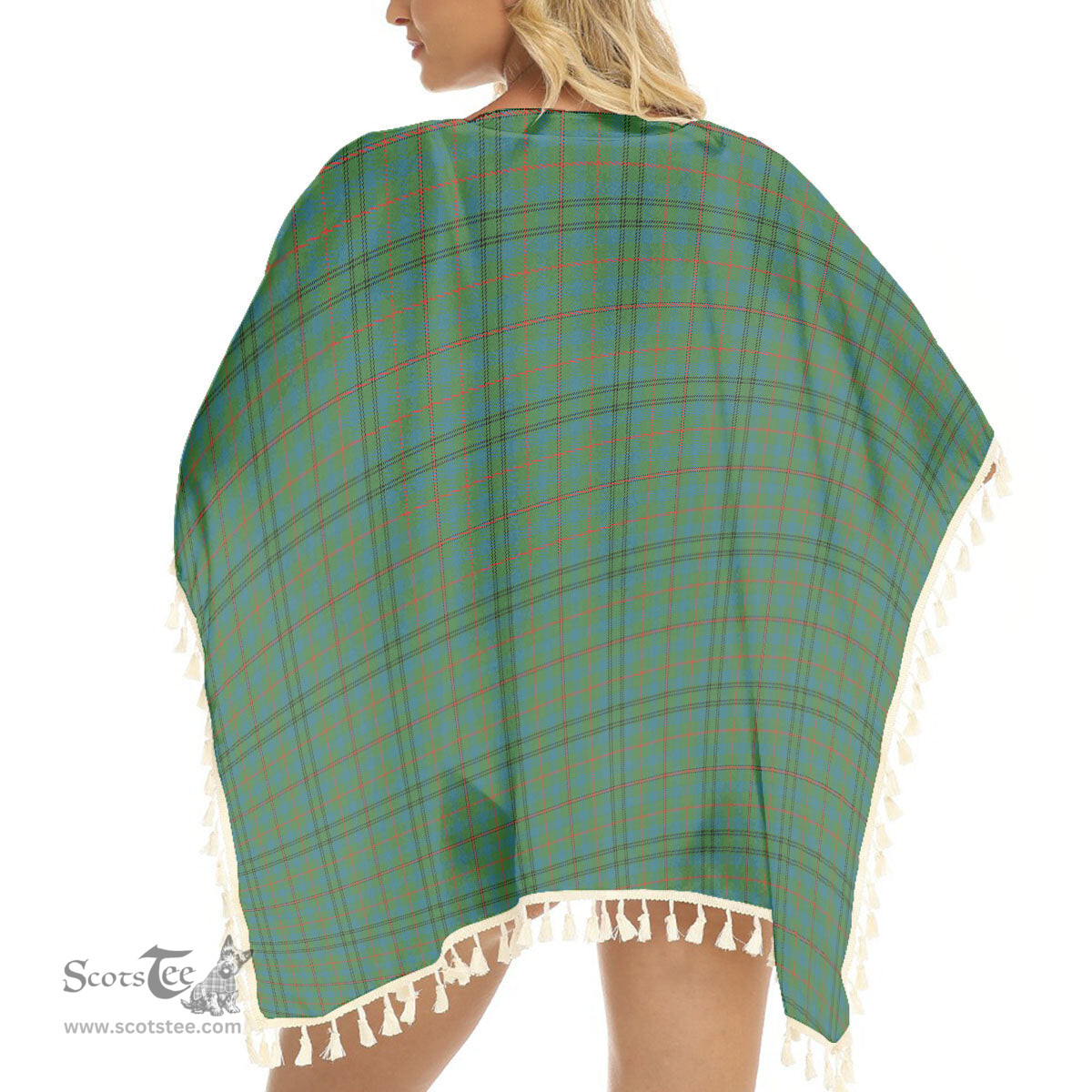 ScotsTee Shop Scottish Moncreiffe of Atholl Ancient Tartan Square Fringed Shawl