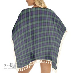 ScotsTee Shop Scottish McKenzie Hunting Green Tartan Square Fringed Shawl