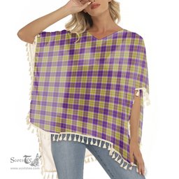 ScotsTee Shop Scottish Sheena Christie Commemorative Tartan Square Fringed Shawl