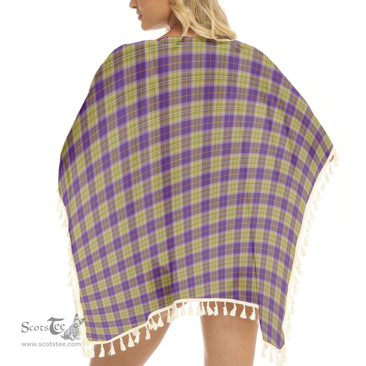 ScotsTee Shop Scottish Sheena Christie Commemorative Tartan Square Fringed Shawl