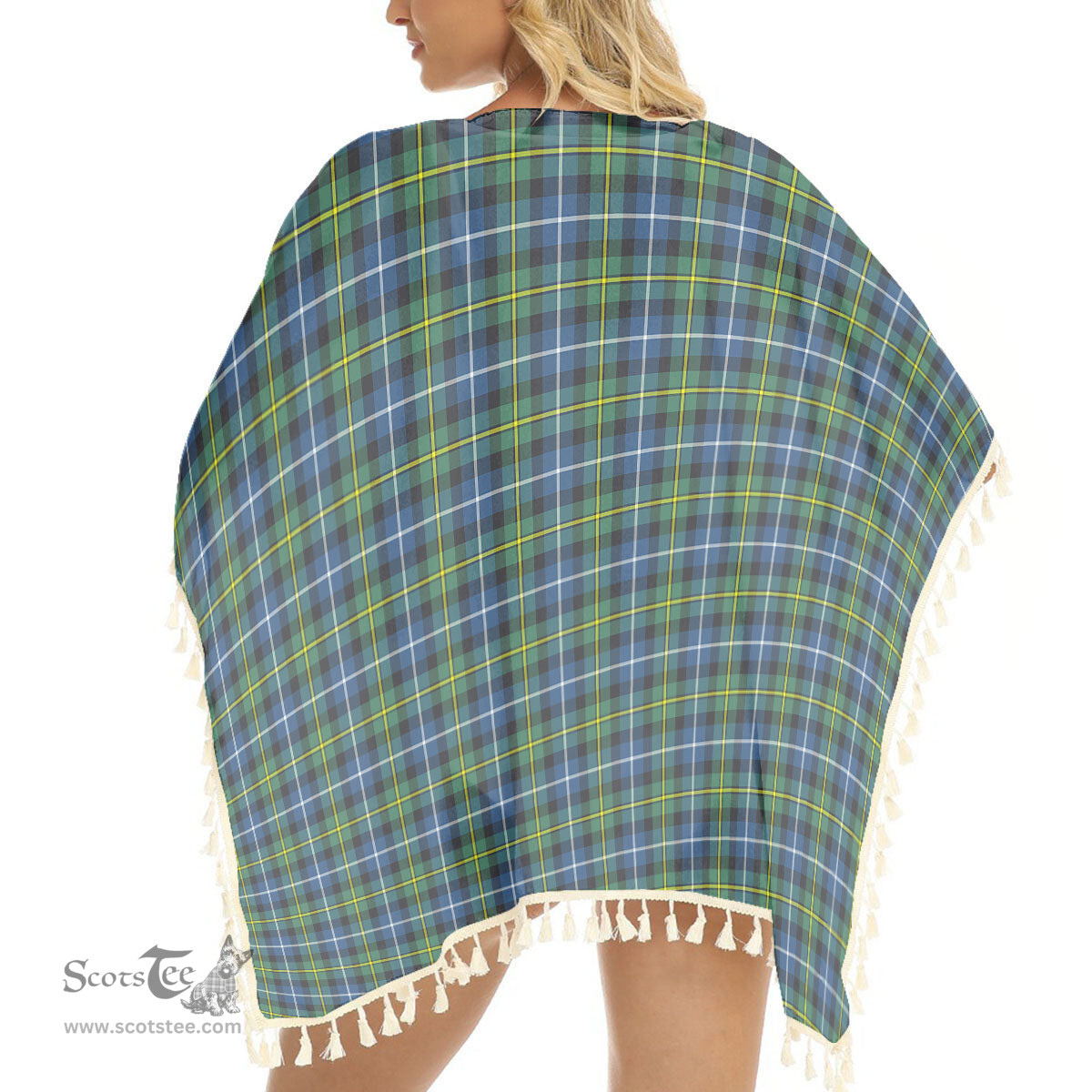 ScotsTee Shop Scottish McNeil of Barra Ancient Tartan Square Fringed Shawl