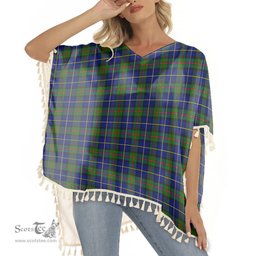 ScotsTee Shop Scottish MacLeod of Harris Modern Tartan Square Fringed Shawl