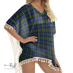 ScotsTee Shop Scottish MacLeod of Harris Modern Tartan Square Fringed Shawl
