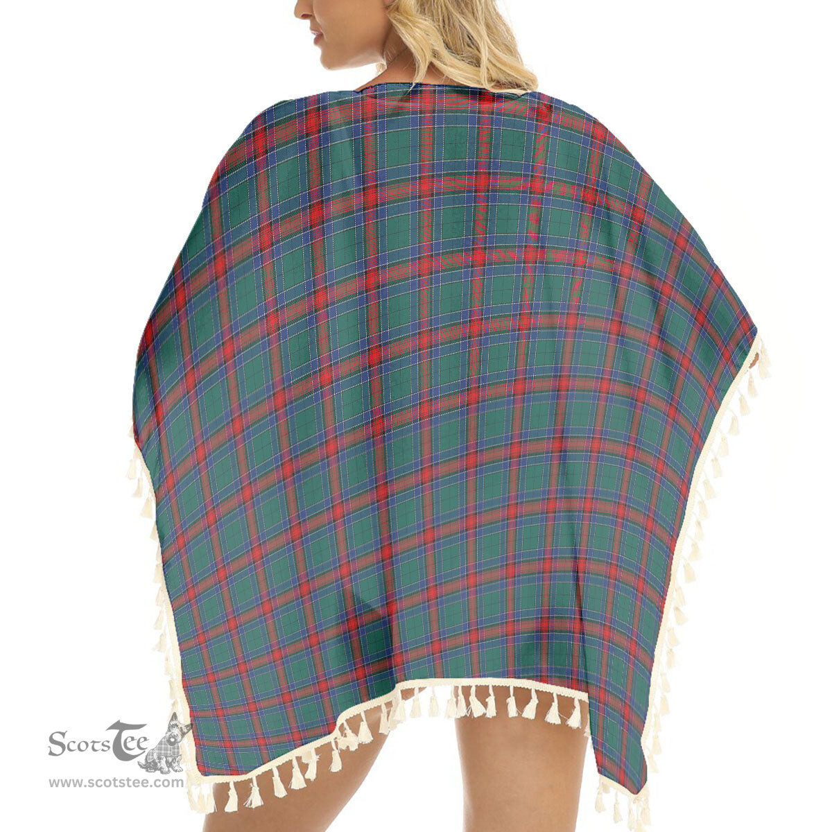 ScotsTee Shop Scottish Jardine Dress Modern Tartan Square Fringed Shawl