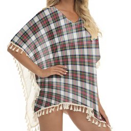 ScotsTee Shop Scottish Stewart Dress Modern Tartan Square Fringed Shawl
