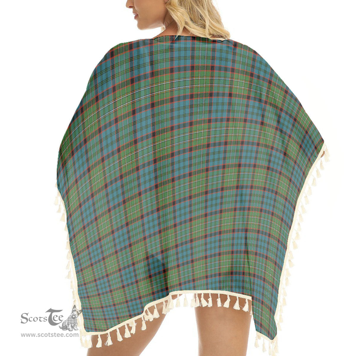ScotsTee Shop Scottish McNeacail Hunting Ancient Tartan Square Fringed Shawl