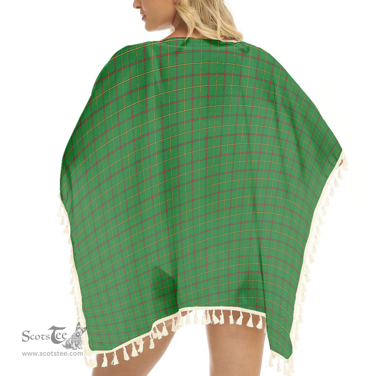 ScotsTee Shop Scottish Tribe of Mar Tartan Square Fringed Shawl