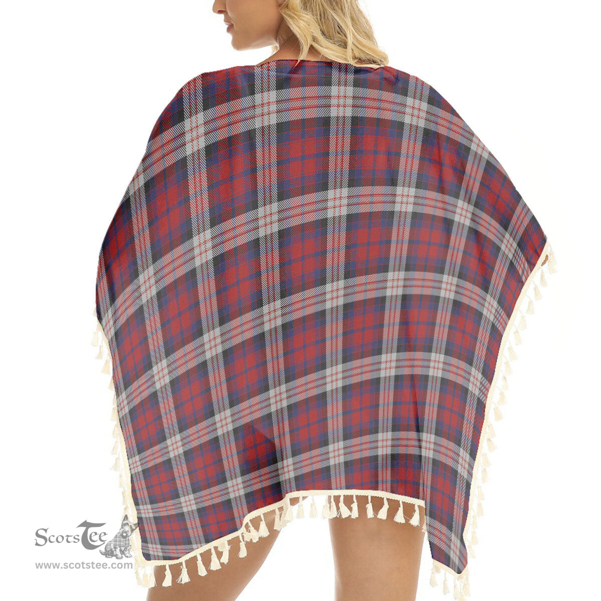 ScotsTee Shop Scottish McDonald Dress Irish Tartan Square Fringed Shawl