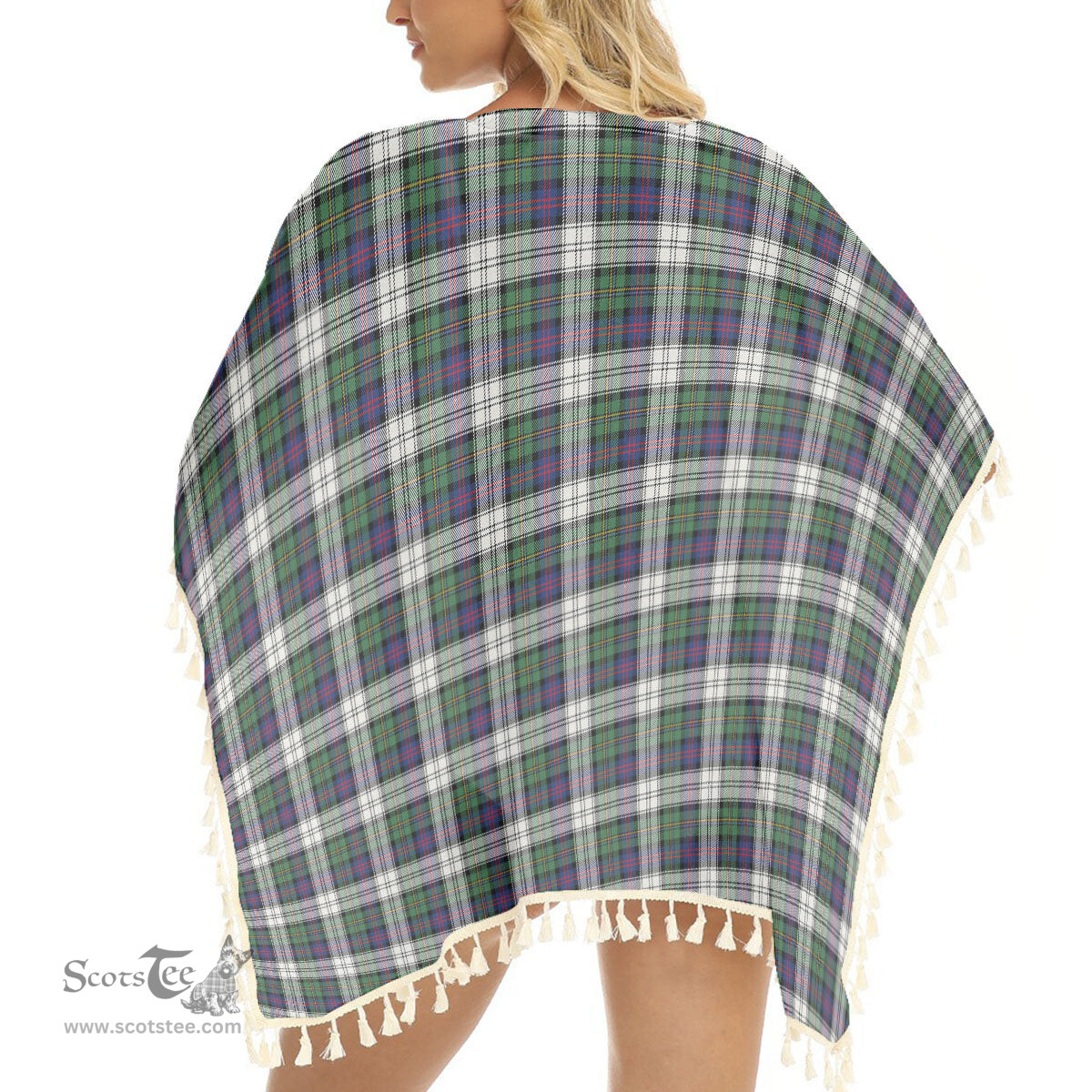 ScotsTee Shop Scottish McCallum Dress Modern Tartan Square Fringed Shawl