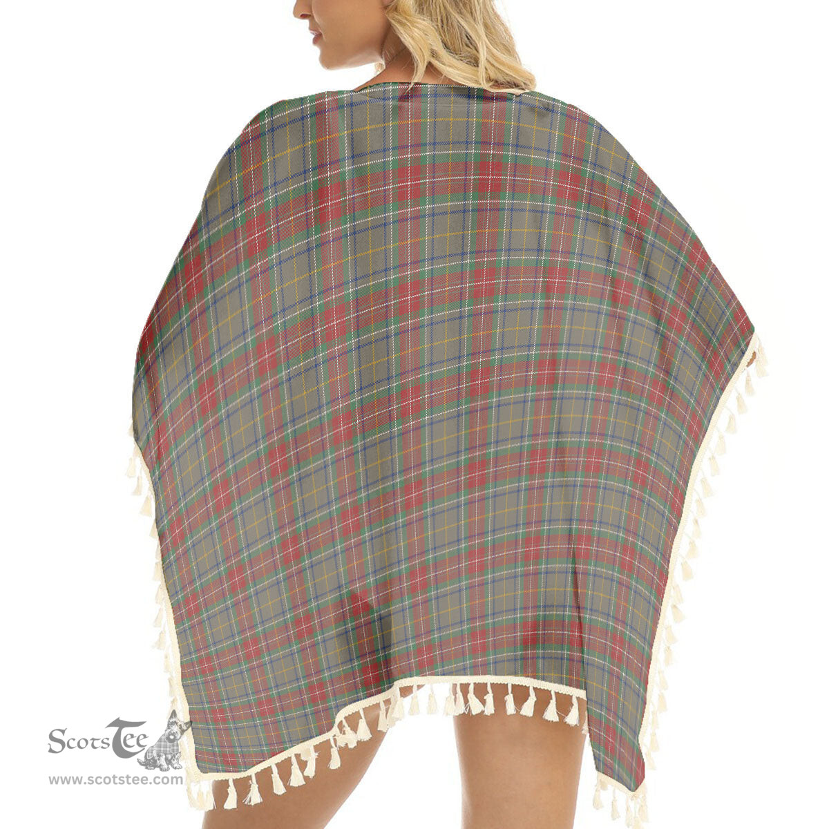 ScotsTee Shop Scottish Muirhead Hunting Modern Tartan Square Fringed Shawl