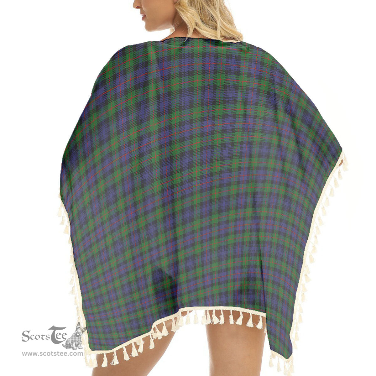 ScotsTee Shop Scottish Murray of Atholl Tartan Square Fringed Shawl