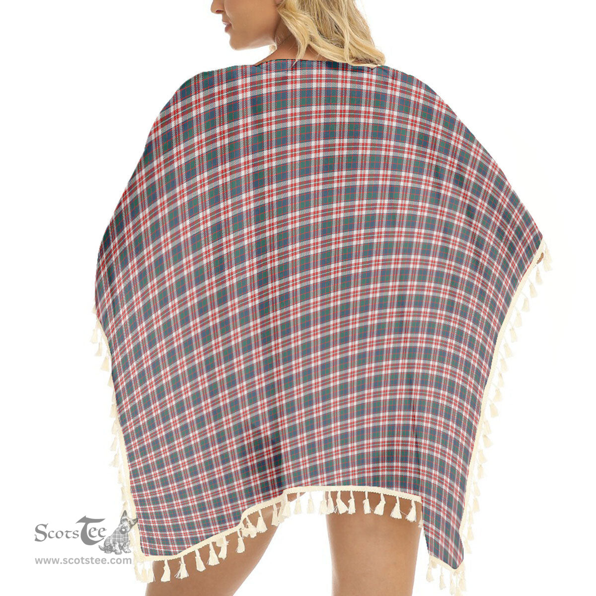 ScotsTee Shop Scottish Robertson Dress #2 Modern Tartan Square Fringed Shawl
