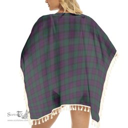ScotsTee Shop Scottish MacArthur of Milton Hunting Tartan Square Fringed Shawl