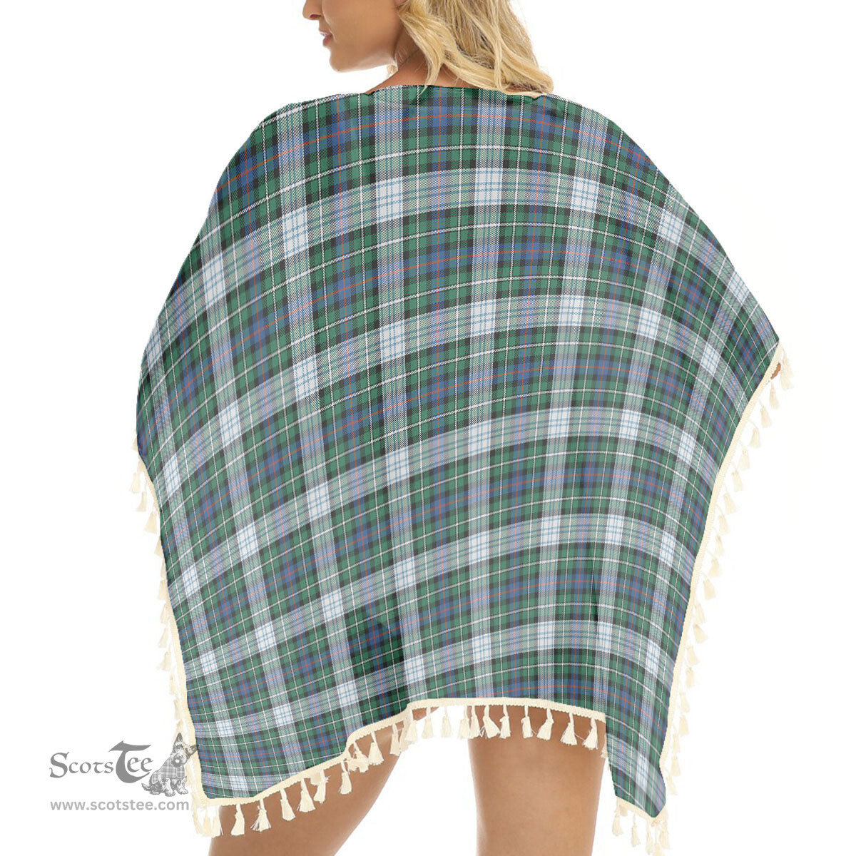 ScotsTee Shop Scottish McKenzie Dress Ancient Tartan Square Fringed Shawl
