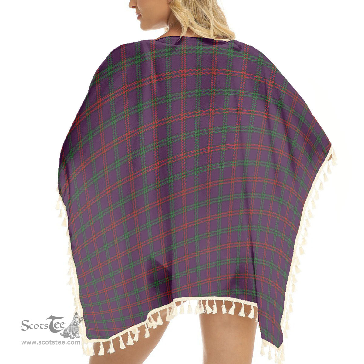 ScotsTee Shop Scottish Montgomrie or Montgomery of Eglinton Tartan Square Fringed Shawl