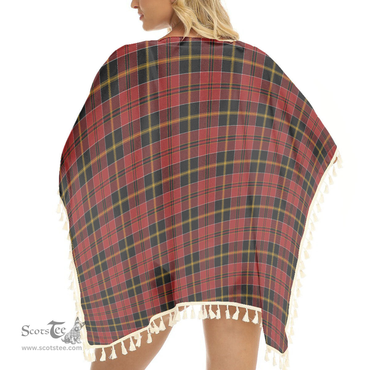ScotsTee Shop Scottish MacAlister of Skye Tartan Square Fringed Shawl