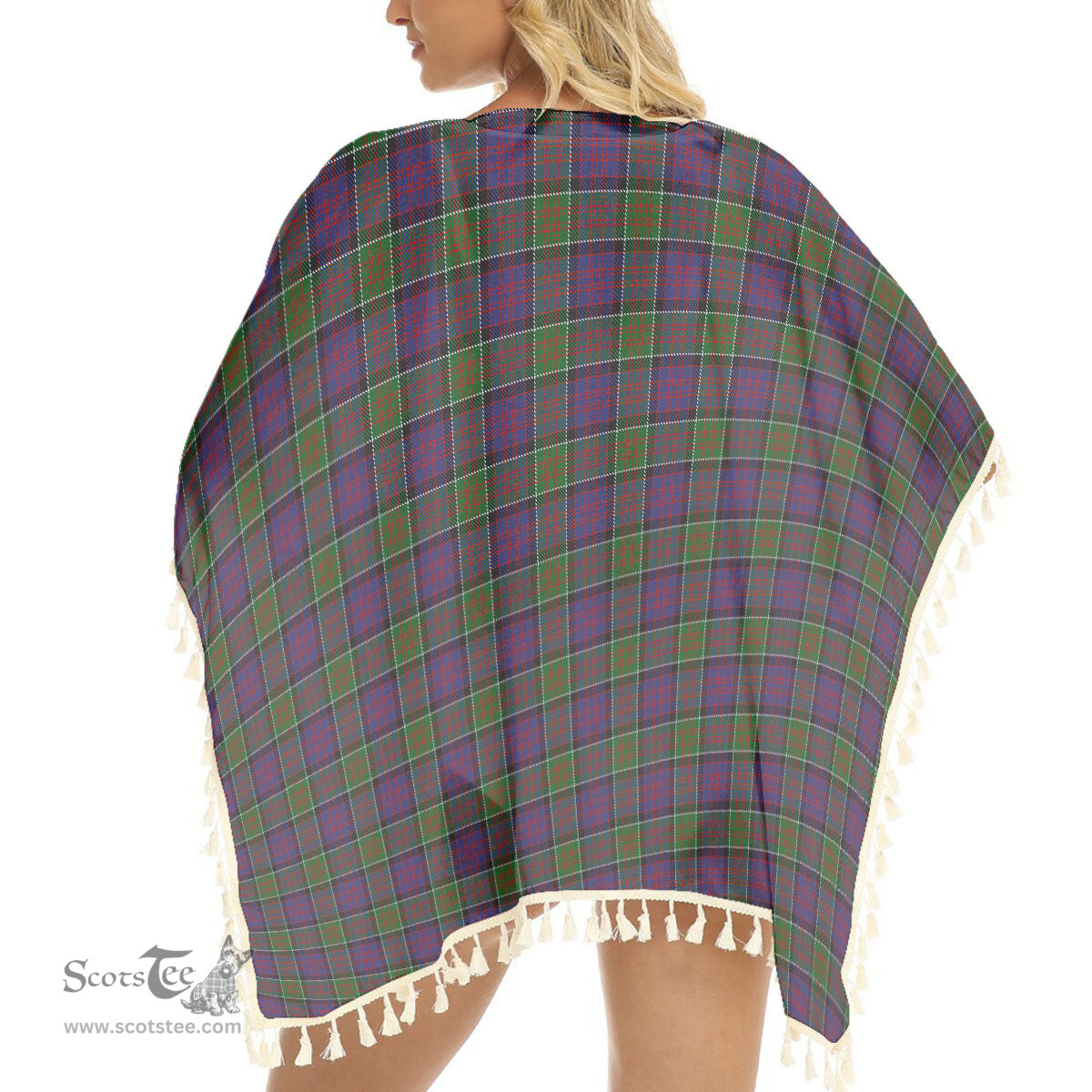 ScotsTee Shop Scottish MacDonald of Clanranald 2 Tartan Square Fringed Shawl