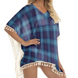 ScotsTee Shop Scottish McKerrell of Hillhouse Tartan Square Fringed Shawl