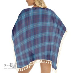 ScotsTee Shop Scottish McKerrell of Hillhouse Tartan Square Fringed Shawl