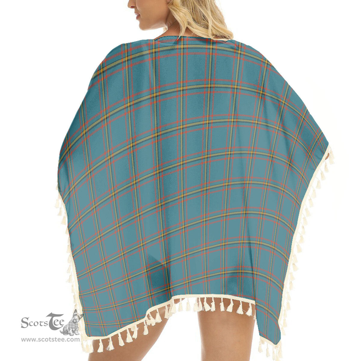ScotsTee Shop Scottish MacLaine of Lochbuie Hunting Ancient Tartan Square Fringed Shawl