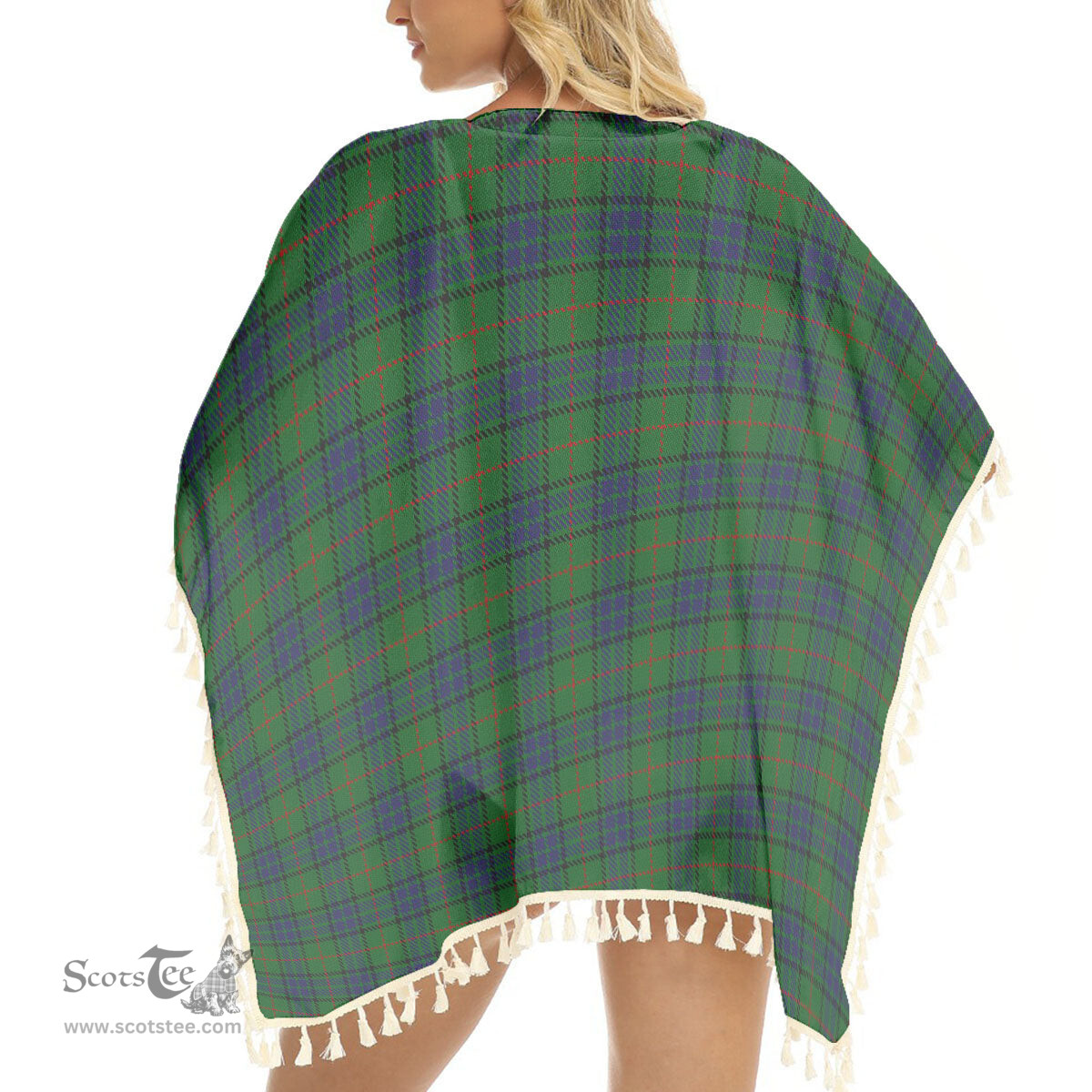 ScotsTee Shop Scottish Lauder Family Tartan Square Fringed Shawl