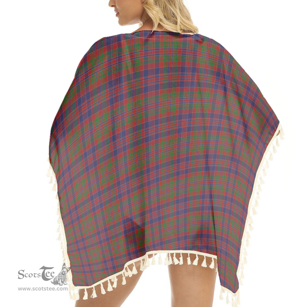ScotsTee Shop Scottish MacDonald of Boisdale Tartan Square Fringed Shawl